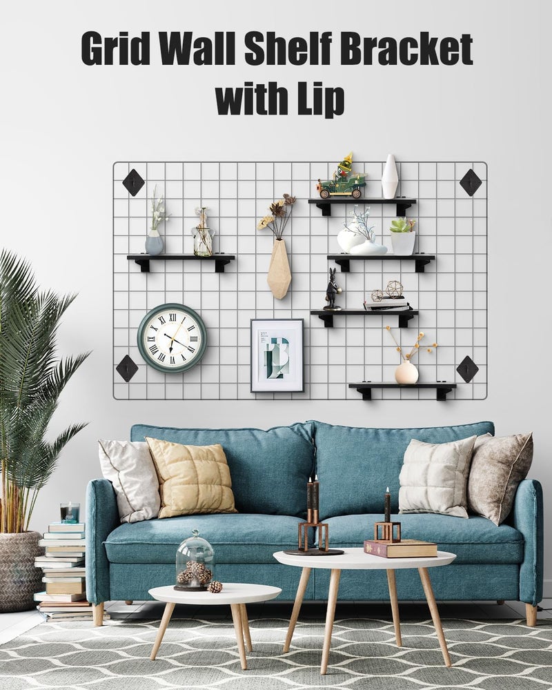 Alffun 3 Pcs Gridwall Shelf with Metal Brackets, 16"x 6" Wooden Gridwall Shelves Heavy Duty Gridwall Shelving Organizer Accessories for Garage, Visualizer, Workbench and Bitchenette - Image 3